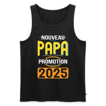 Neuer Vater - Jahrgang 2025 - Vatertag - Männer Premium Bio Tank Top - Schwarz - Vorne - Michal (187cm)