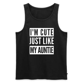 Je suis mignonne comme ma tante - Débardeur bio Premium Homme - noir - Devant - Michal (187cm)
