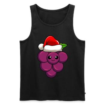Weintrauben Weihnachten Comic Xmas - Männer Premium Bio Tank Top - Schwarz - Vorne - AI Model Male 178 light (178cm)