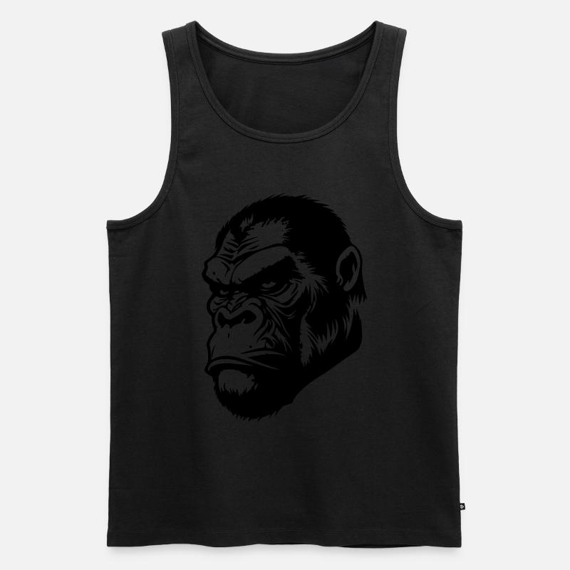 Gorilla Kopf - Männer Premium Bio Tank Top - undefined