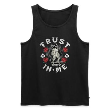 TRUST IN ME - Débardeur bio Premium Homme - noir - Devant - Michal (187cm)