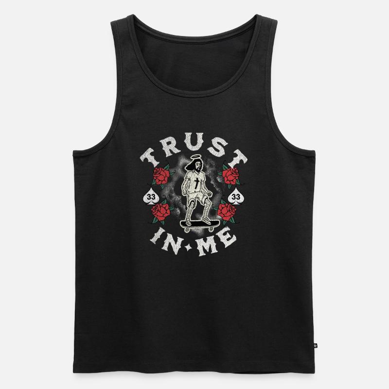VERTRAUE AUF MICH - Männer Premium Bio Tank Top - Schwarz