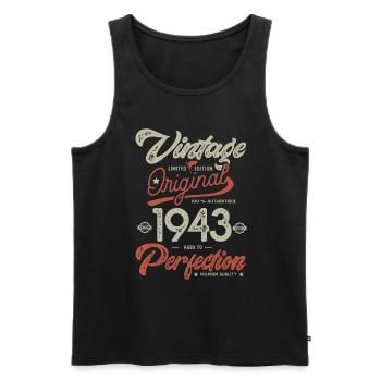 1943 anniversaire vintage 80 ans - Débardeur bio Premium Homme - noir - Devant - Michal (187cm)