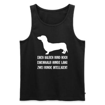 Schlauer intelligenter Dackel ich liebe Dackel - Männer Premium Bio Tank Top - Schwarz - Vorne - Michal (187cm)