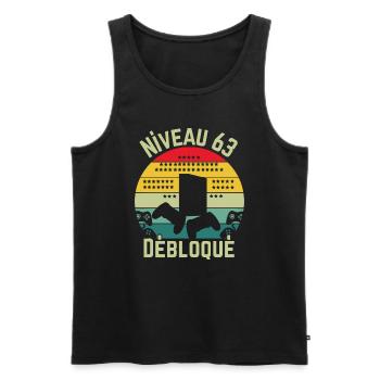 Level 63 Unlocked - Men's Premium Organic Tank Top - black - Front - Michal (187cm)
