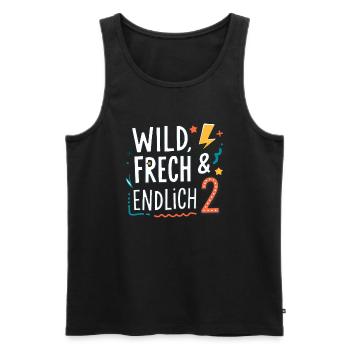 Wild, Frech & Endlich 2 Jahre 2. Geburtstag - Männer Premium Bio Tank Top - Schwarz - Vorne - Michal (187cm)