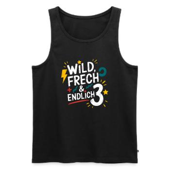 Wild, Cheeky & Finally 3 Years 3rd Birthday - Men's Premium Organic Tank Top - black - Front - Michal (187cm)