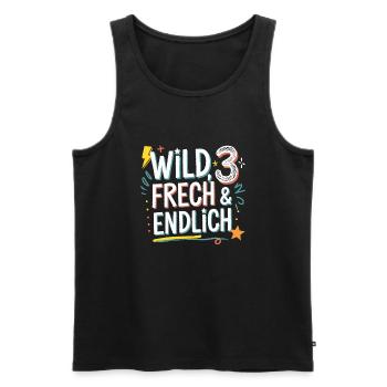 Wild, Cheeky & Finally 3 Years 3rd Birthday - Men's Premium Organic Tank Top - black - Front - Michal (187cm)