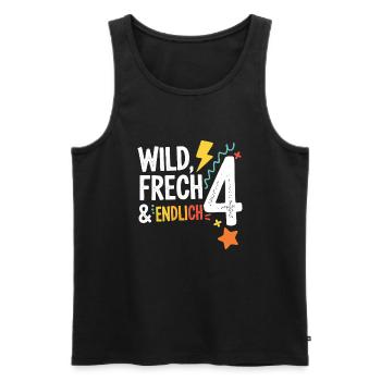 Wild, Cheeky & Finally 4 Years 4th Birthday - Men's Premium Organic Tank Top - black - Front - Michal (187cm)