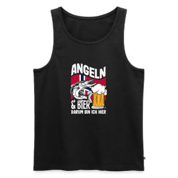 Norwegen Angeln Spruch Lustiges Design - Männer Premium Bio Tank Top - Schwarz - Vorne - Michal (187cm)