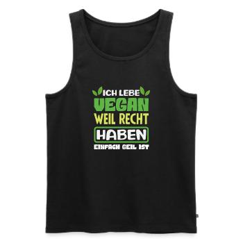 Attention I'm Vegan Funny Vegan Gift - Men's Premium Organic Tank Top - black - Front - AI Model Male 178 light (178cm)