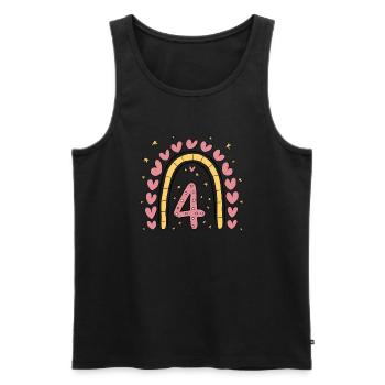 Süßes 4. Geburtstag Herz & Regenbogen Design - Männer Premium Bio Tank Top - Schwarz - Vorne - AI Model Male 178 light (178cm)