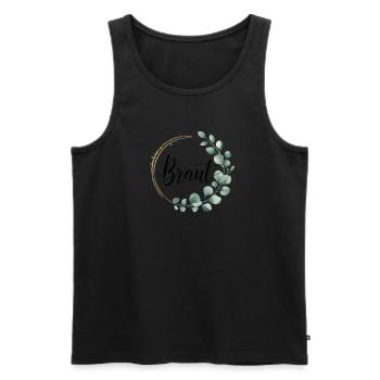 Bridal Flower Wreath Eucalyptus Bachelor Party Wedding - Men's Premium Organic Tank Top - black - Front - Michal (187cm)