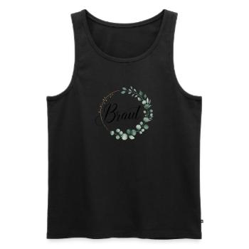 Bridal Flower Wreath Eucalyptus Bachelor Party Wedding - Men's Premium Organic Tank Top - black - Front - Michal (187cm)