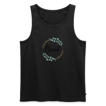 Bridal Flower Wreath Eucalyptus Bachelor Party Wedding - Men's Premium Organic Tank Top - black - Front - Michal (187cm)
