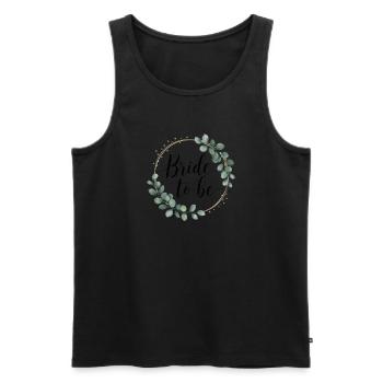 Bridal Flower Wreath Eucalyptus Bachelor Party Wedding - Men's Premium Organic Tank Top - black - Front - Michal (187cm)