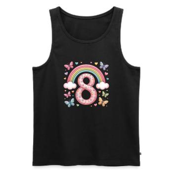 Rainbow Butterfly 8th Birthday Girl - Men's Premium Organic Tank Top - black - Front - AI Model Male 178 light (178cm)