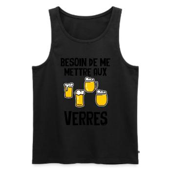 Besoin D'un Verre Humour Drôle Apéro Bière - Débardeur bio Premium Homme - noir - Devant - AI Model Male 178 light (178cm)