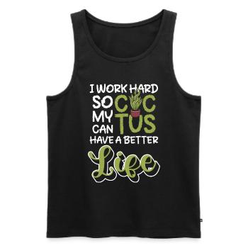 Cactus Plant Garden Holiday - Men's Premium Organic Tank Top - black - Front - AI Model Male 178 light (178cm)
