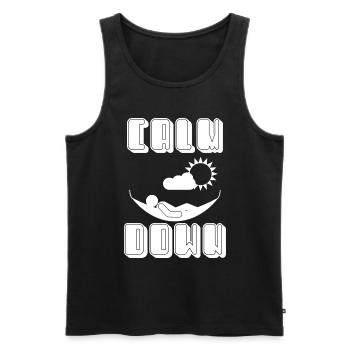 Relaxation and relaxation. Just Calm Down - Men's Premium Organic Tank Top - black - Front - AI Model Male 178 light (178cm)