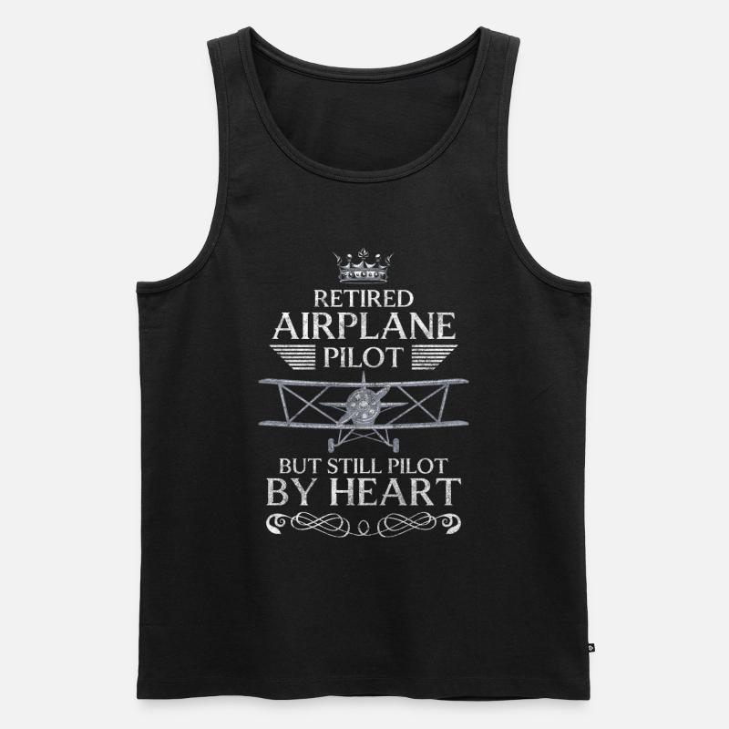 Pilot Flieger Flug Flugschule - Männer Premium Bio Tank Top - Schwarz