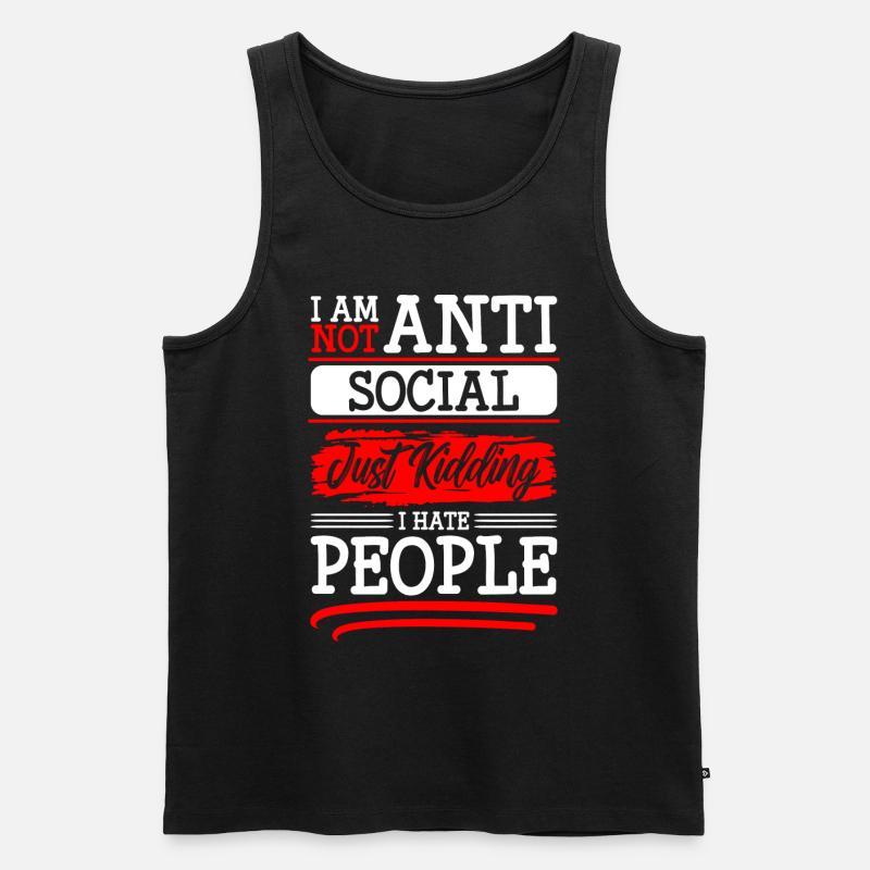 Hass Menschenhasser - Männer Premium Bio Tank Top - Schwarz