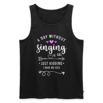 Singer Melody Vocals - Men's Premium Organic Tank Top - black - Front - AI Model Male 178 light (178cm)