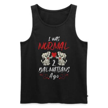 Dalmatien Quatre Pattes Points Amour - Débardeur bio Premium Homme - noir - Devant - Michal (187cm)