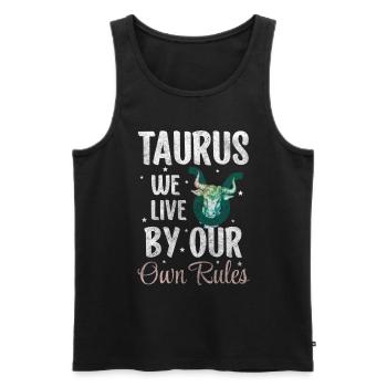 Stier Erde Geburt Symbol - Männer Premium Bio Tank Top - Schwarz - Vorne - Michal (187cm)
