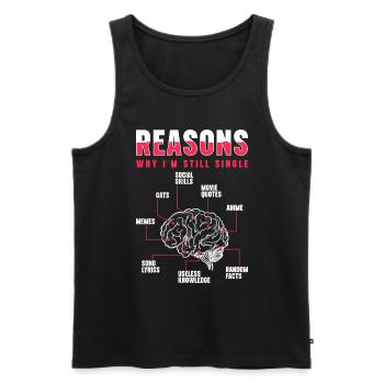 Alone Relationship Bachelorette Single - Men's Premium Organic Tank Top - black - Front - Michal (187cm)