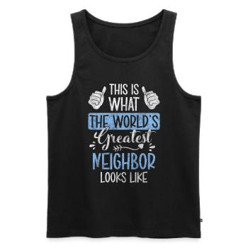 Appartement Neighbor Friendship - Débardeur bio Premium Homme - noir - Devant - AI Model Male 178 light (178cm)
