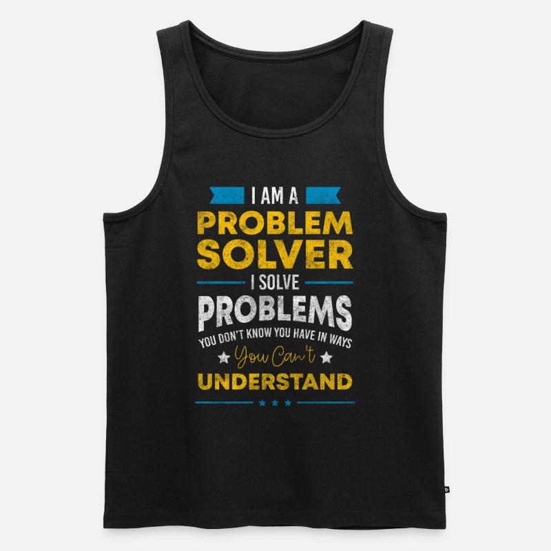 Problems Solution Positive - Men's Premium Organic Tank Top - black
