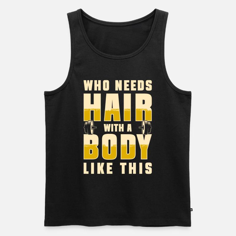 Glatze Platte Haarausfall Haarschnitt - Männer Premium Bio Tank Top - Schwarz