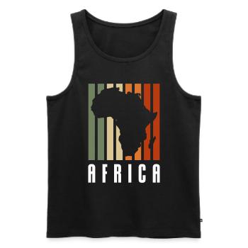 Afrique Girafe Voyage Serengeti - Débardeur bio Premium Homme - noir - Devant - Michal (187cm)