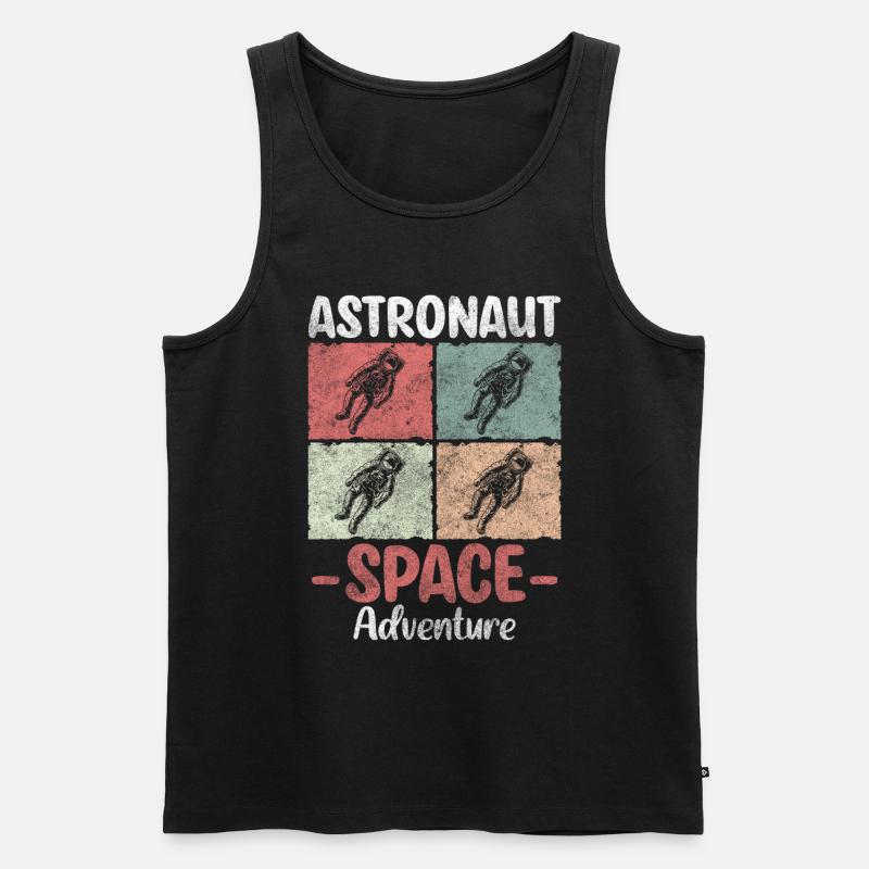 Astronaut Raumschiff Stern Kosmos - Männer Premium Bio Tank Top - Schwarz