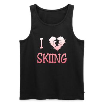 i love skiing - Männer Premium Bio Tank Top - Schwarz - Vorne - Michal (187cm)