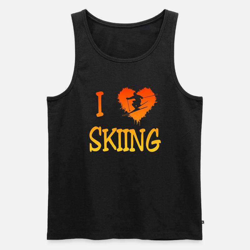 Skifahren Skiing - Männer Premium Bio Tank Top - Schwarz
