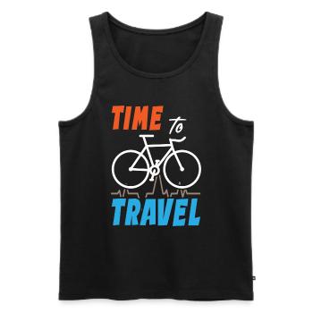 Vélo Time To Travel - Débardeur bio Premium Homme - noir - Devant - AI Model Male 178 light (178cm)