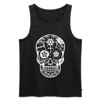 Mexican skull - Men's Premium Organic Tank Top - black - Front - Michal (187cm)