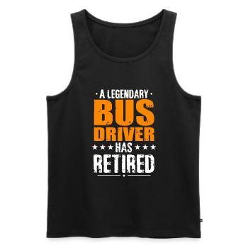 A Legendary School Bus Driver Has Retired - Men's Premium Organic Tank Top - black - Front - AI Model Male 178 light (178cm)