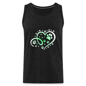 Herz mit Pfötchen und Sternen - Männer Premium Bio Tank Top - Anthrazit - Vorne - Alexander (188cm)