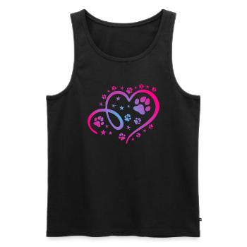 Herz mit Pfötchen und Sternen - Männer Premium Bio Tank Top - Schwarz - Vorne - AI Model Male 178 light (178cm)