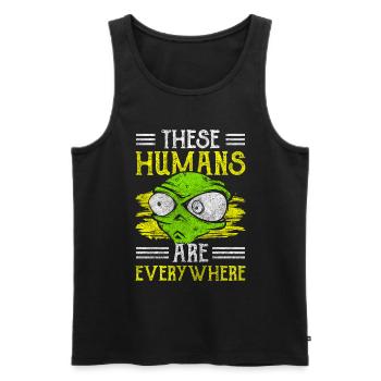 Ufo Area 51 Invasion - Männer Premium Bio Tank Top - Schwarz - Vorne - AI Model Male 178 light (178cm)