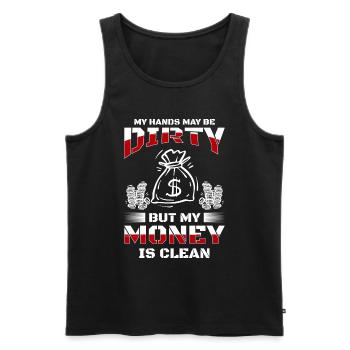 Success Purse Happy Motivation - Men's Premium Organic Tank Top - black - Front - AI Model Male 178 light (178cm)