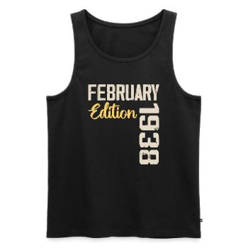 February 1938 Birthday February 1938 Retro - Men's Premium Organic Tank Top - black - Front - Michal (187cm)