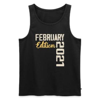 February 2021 Birthday February 2021 Retro - Men's Premium Organic Tank Top - black - Front - AI Model Male 178 light (178cm)
