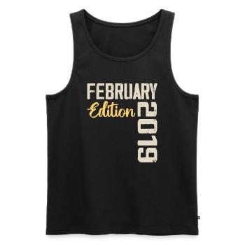Februar 2019 Geburtstag Februar 2019 Retro - Männer Premium Bio Tank Top - Schwarz - Vorne - AI Model Male 178 light (178cm)