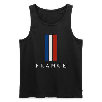 Drapeau de la France, fierté française - Débardeur bio Premium Homme - noir - Devant - Michal (187cm)