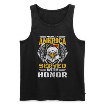 America Stars and Stripes Soldier - Men's Premium Organic Tank Top - black - Front - Michal (187cm)