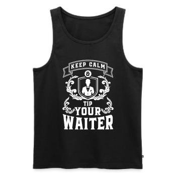 Waitress Guest Service Reservation - Men's Premium Organic Tank Top - black - Front - AI Model Male 178 light (178cm)